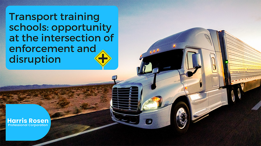 Transport training schools: opportunity at the intersection of enforcement and disruption